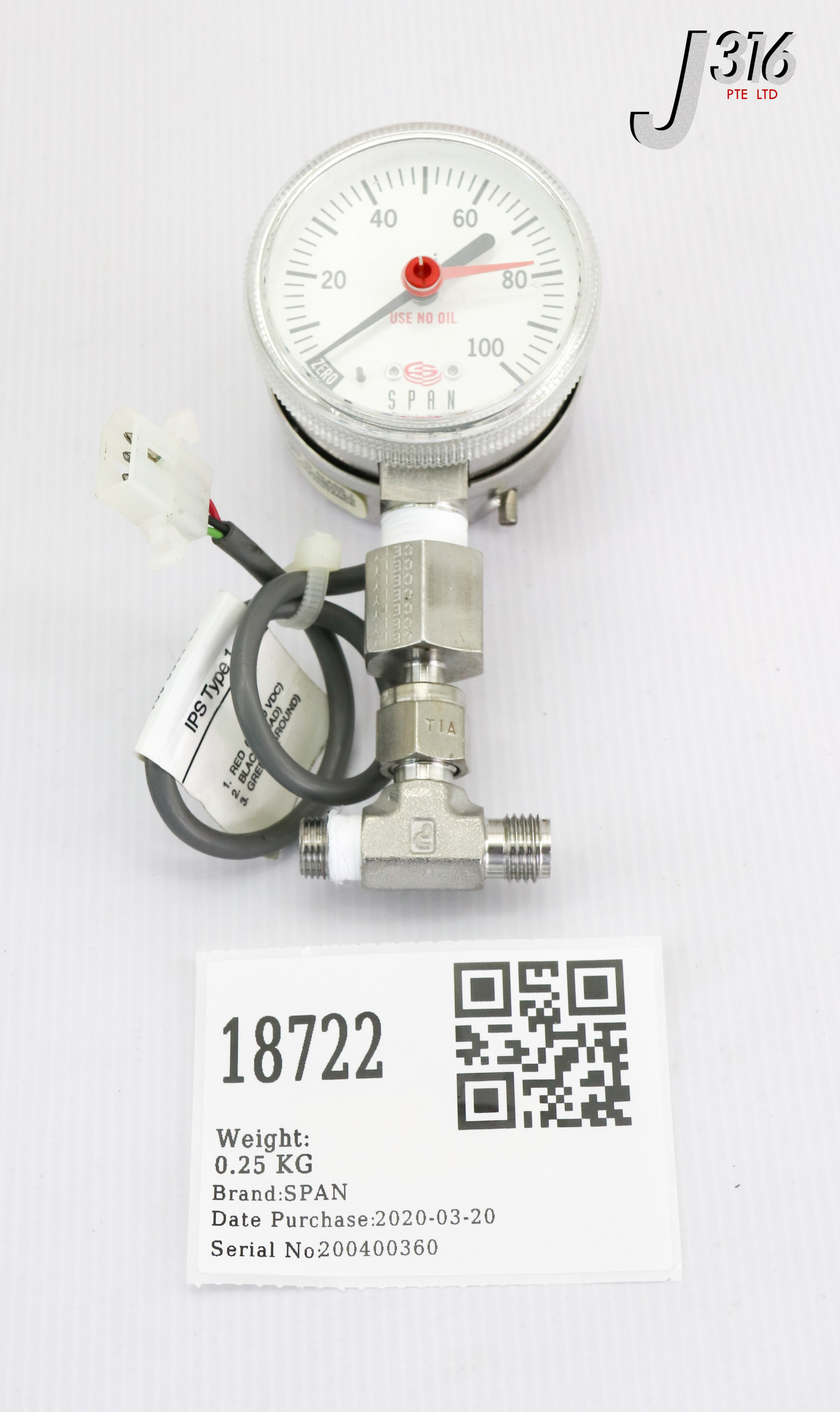 18722 SPAN PRESSURE GAUGE, 0-100PSI, 23-0003-001 01-0121-C | eBay